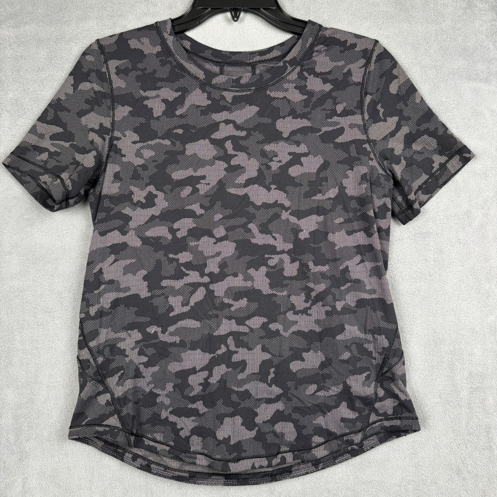 Lululemon Swiftly Tech Short Sleeve Crew Shirt Grey Black Camo Athletic Top